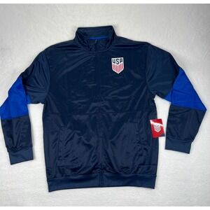 USA Soccer Track Jacket Men's XL Navy Blue Full Zip United States National Team